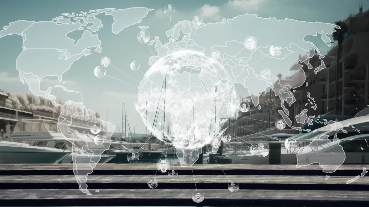 지구의 애니메이션과 도시 풍경에 대한 데이터 처리