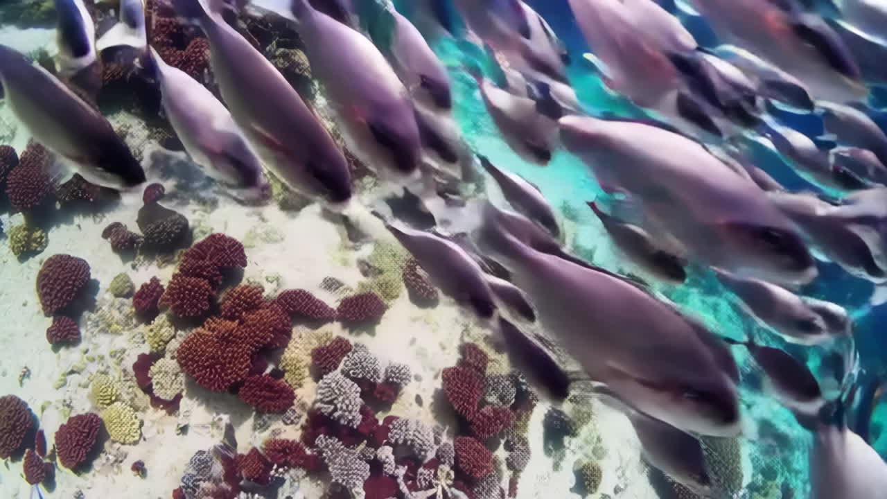 Lebendiges Unterwasser-Korallenriff mit Fischschuppen