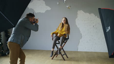 professional photo shoot in a studio