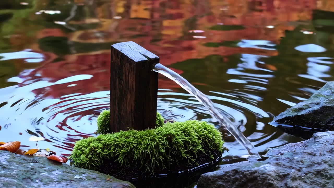 Peaceful Water Feature in a Japanese Garden