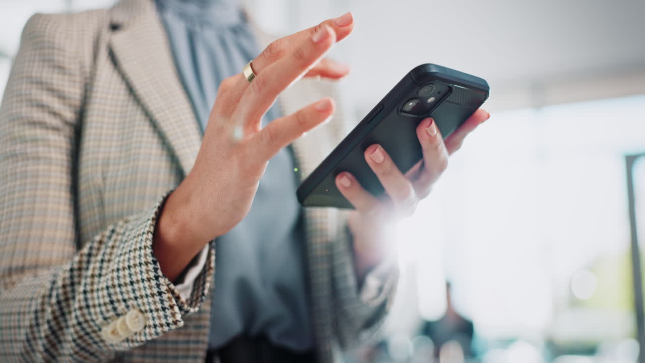 A woman using a smartphone
