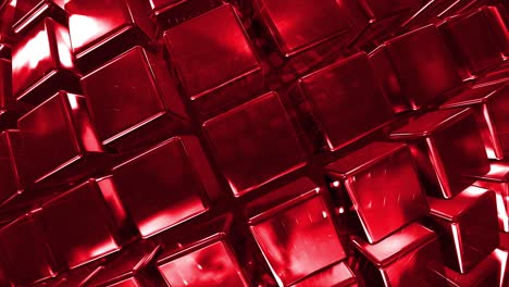 abstract red metallic cubes background
