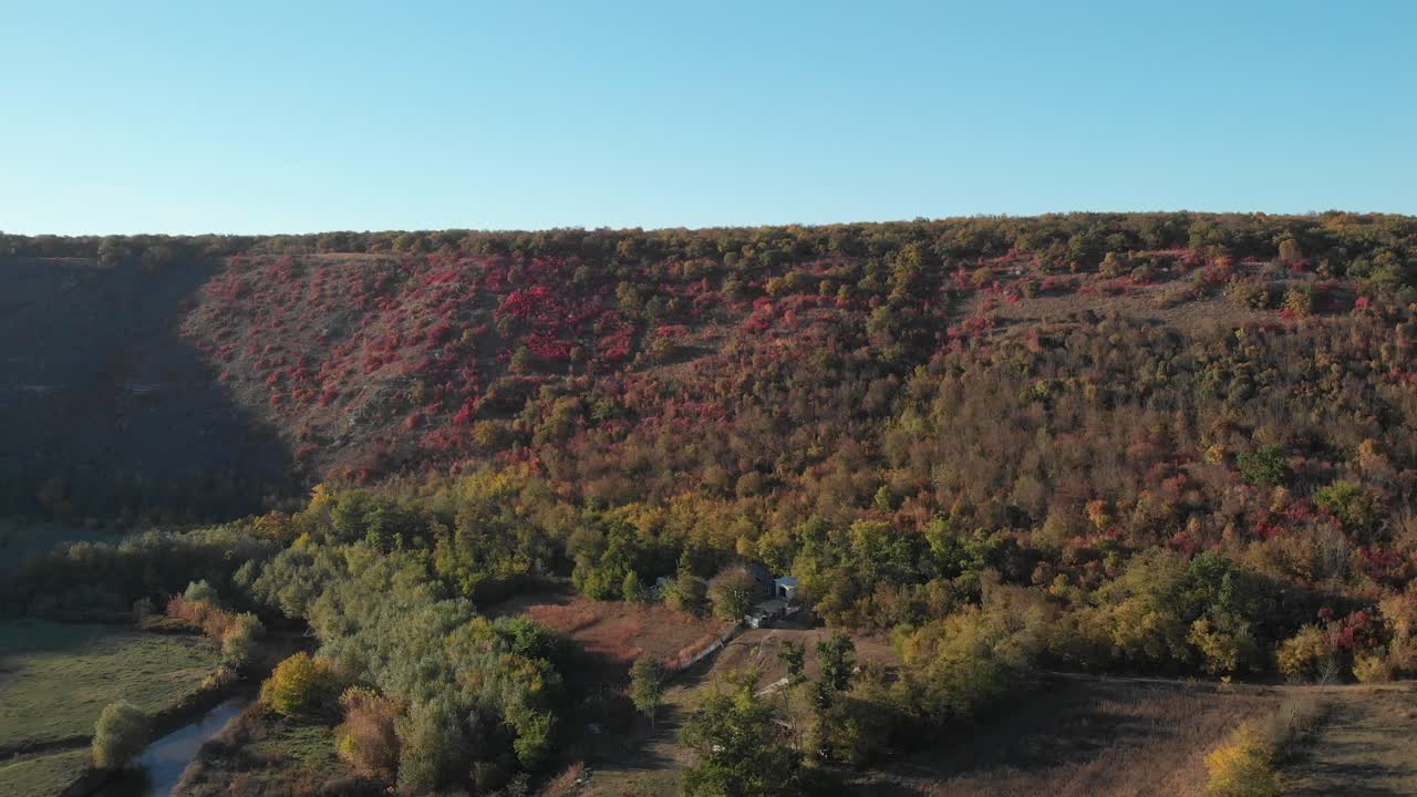 Autumn Landscape with River and Colorful Foliage