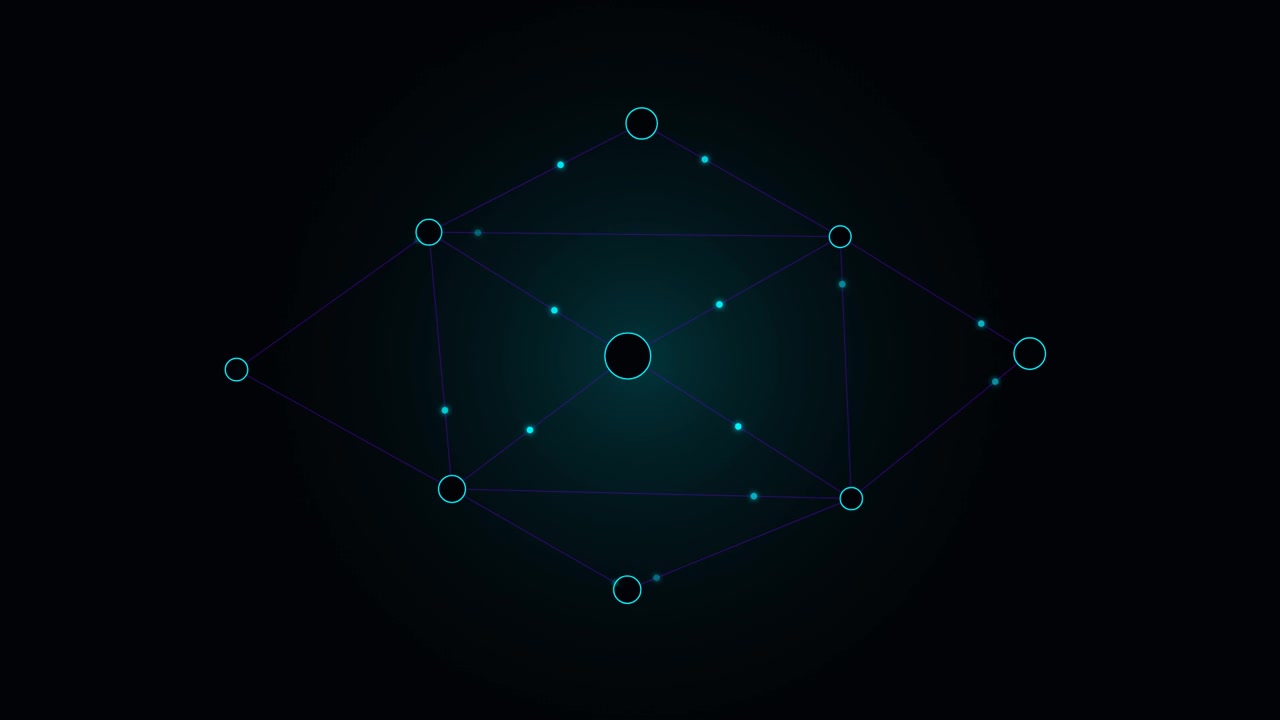 Abstract Digital Network Connection with Glowing Nodes and Lines