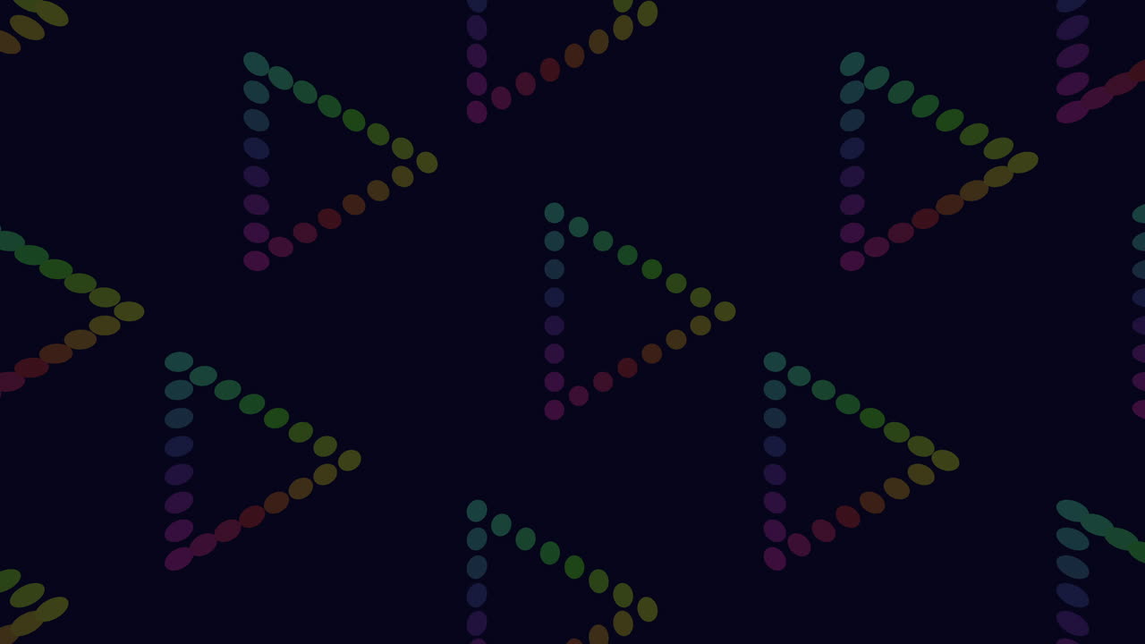 블루 그라데이션에 네온 점이 있는 삼각형 패턴