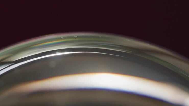 Macro Abstract Glass Orb Reflecting Sunlight