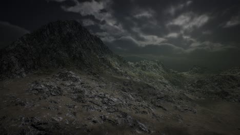 dramatic storm sky over rough mountains