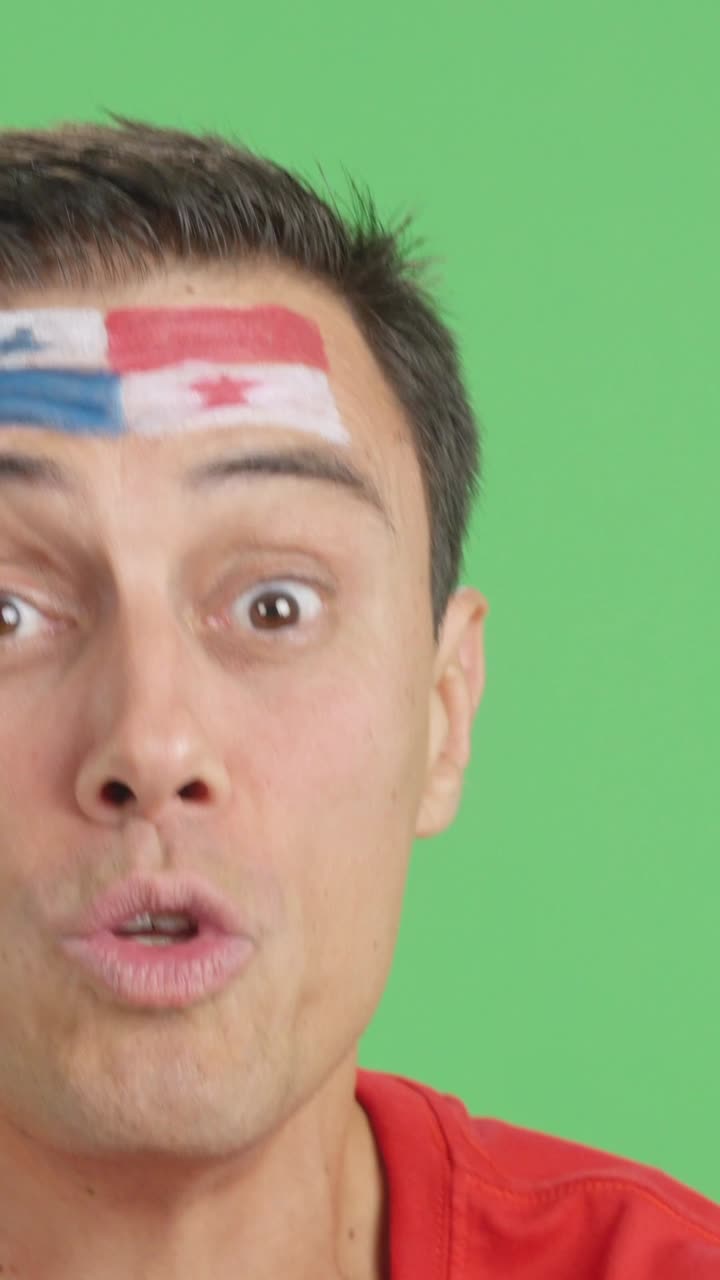 Close up of a man supporting panamanian team