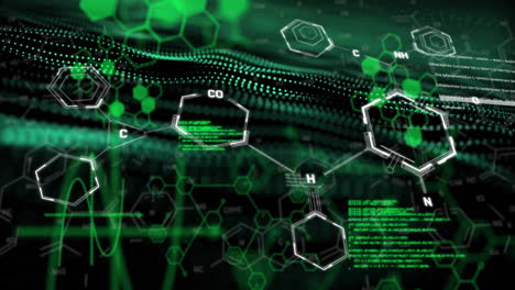 animación del procesamiento de datos científicos con conexiones a través de senderos de luz