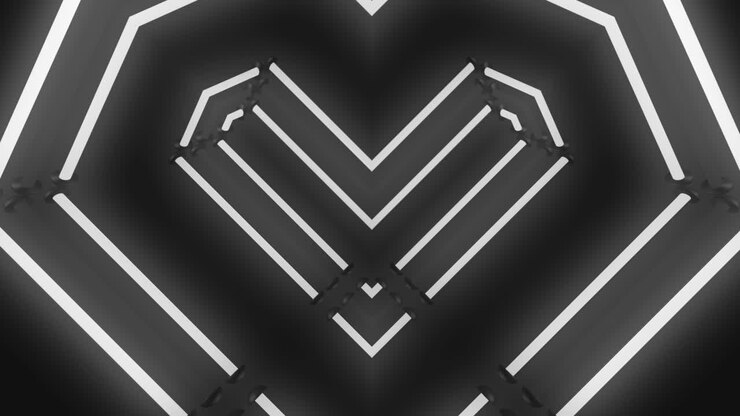 Abstract Neon Heart Pattern