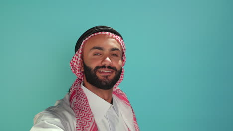 pov arab person on videocall conference