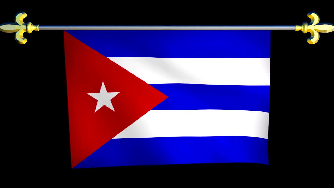 Grande bandiera animata in loop di Cuba