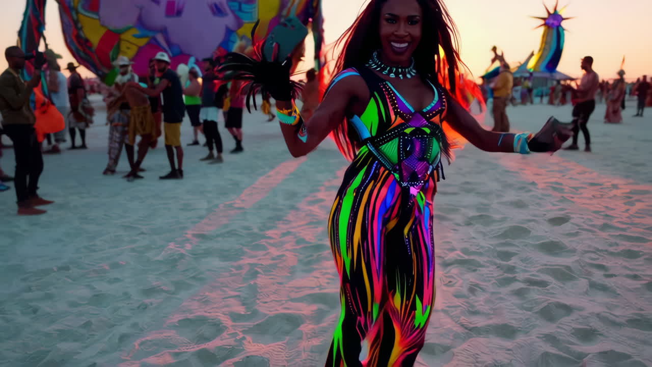 Festival Celebration at Sunset