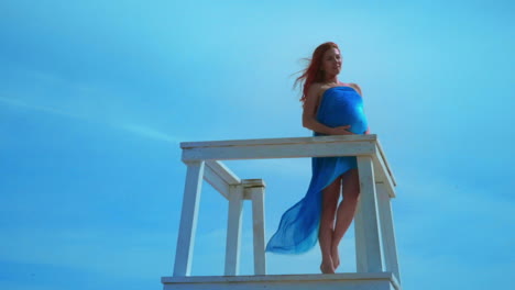 pregnant woman at sea vacation. pregnancy concept. pregnant lady