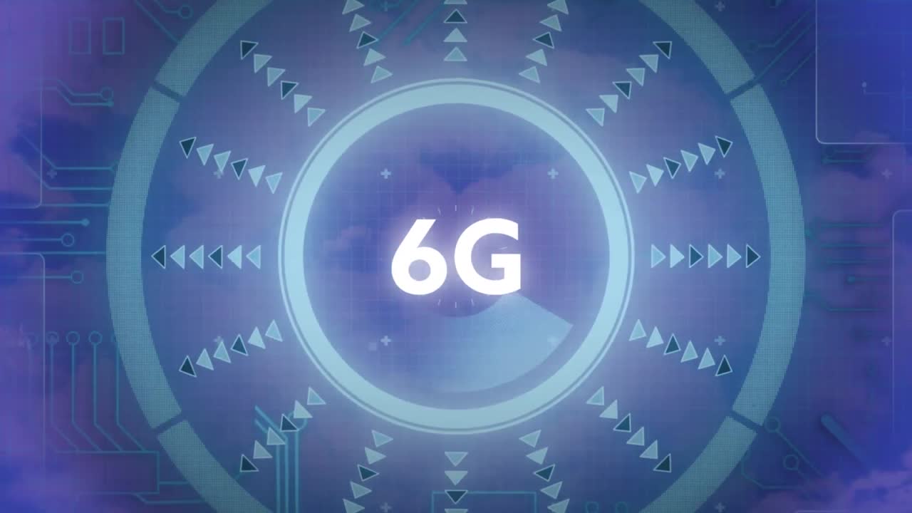 구름 위에 6g 텍스트의 애니메이션