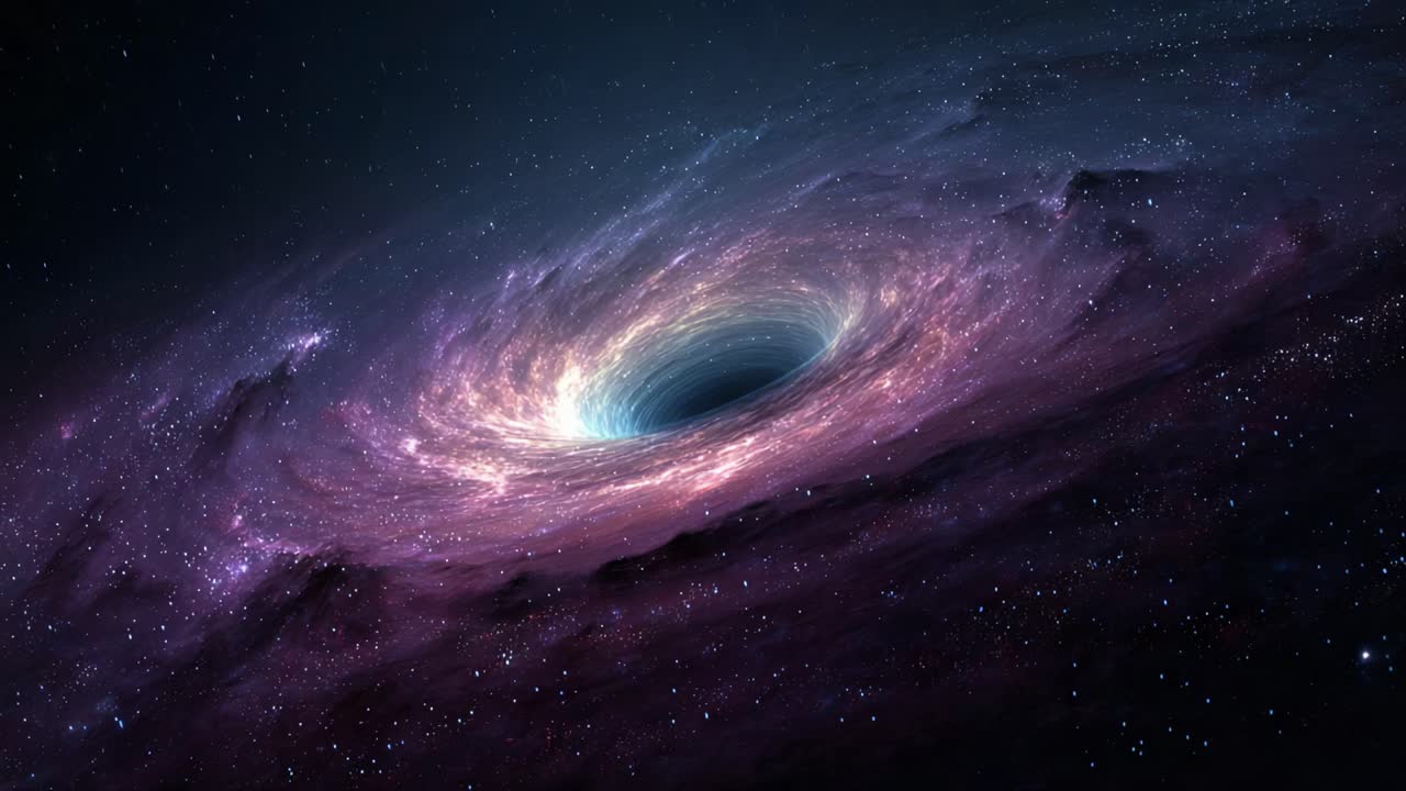 A Stunning Visualization of a Black Hole Surrounded by Colorful Cosmic Dust and Stellar Light, Capturing the Awe-Inspiring Beauty of the Universe's Mysteries and Energies