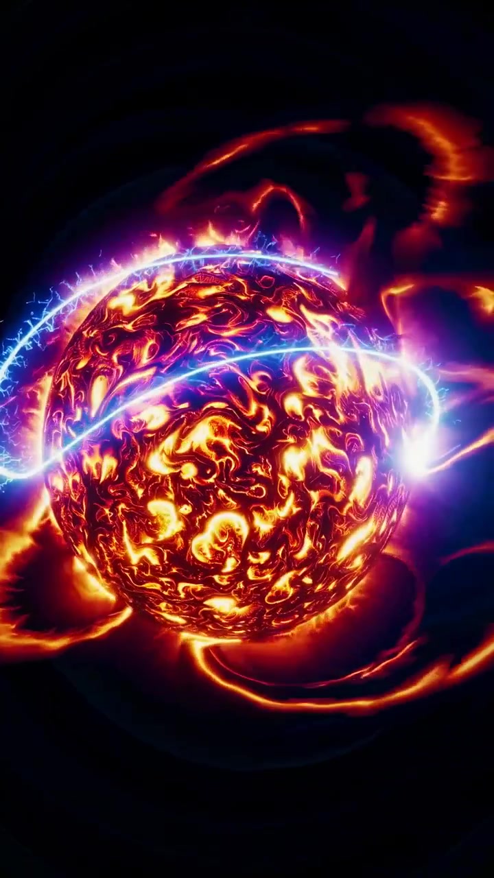Abstract Animation of a Glowing Pulsating Sun or Star