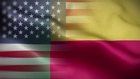 usa benin flag loop background 4k