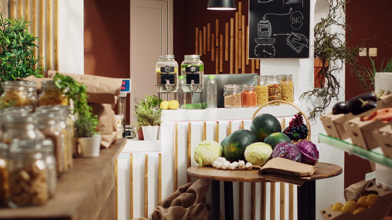 살충제 없는 음식 이 있는 슈퍼마켓