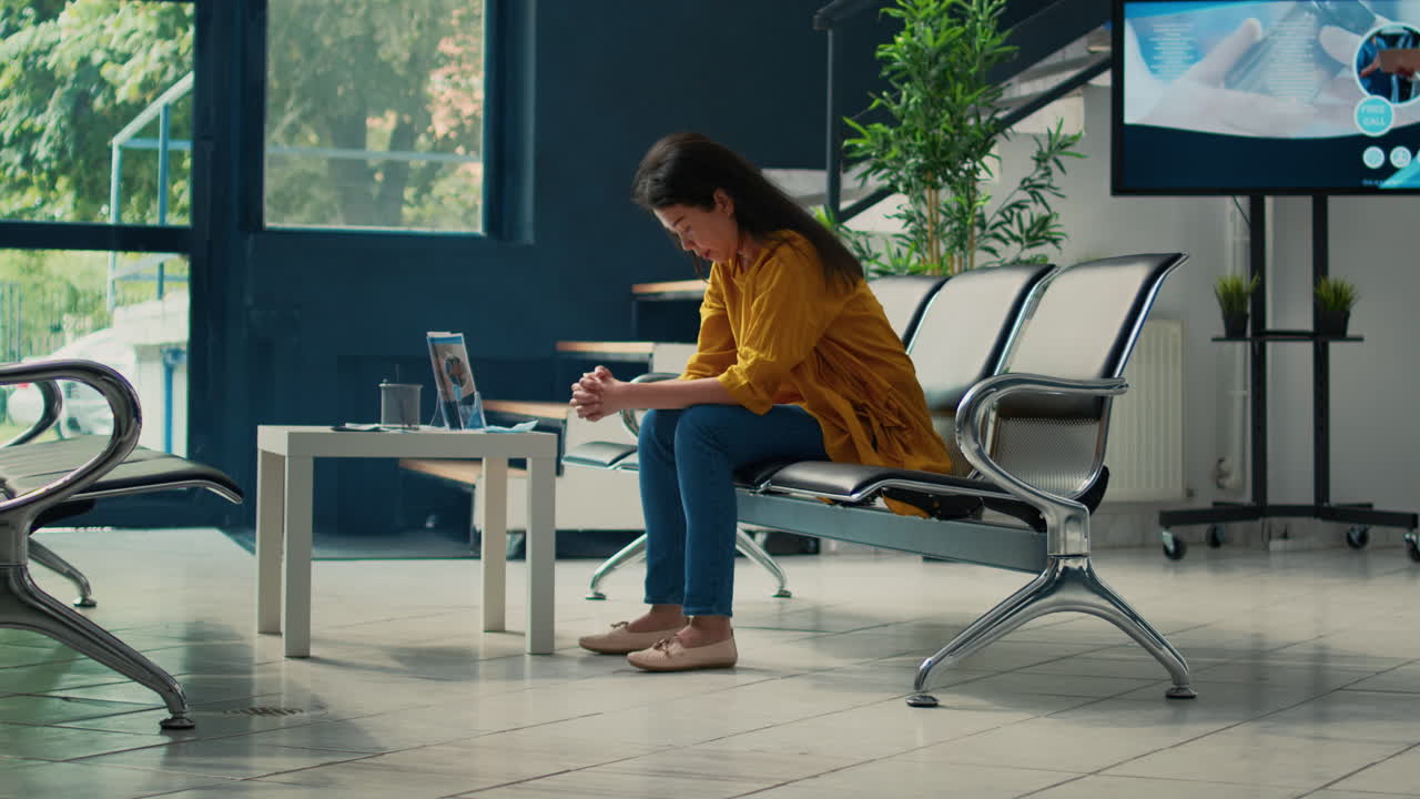 Hospital Waiting Room with Patients and Medical Staff