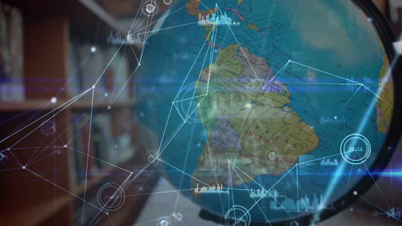 animación de redes de conexiones en todo el mundo en el aula