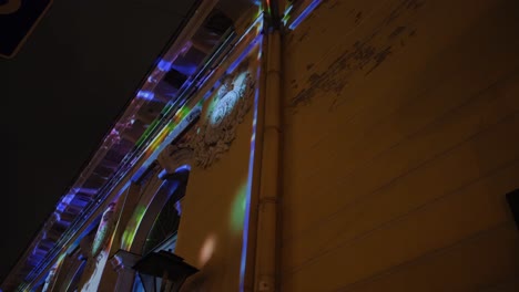 illuminated building facade at night