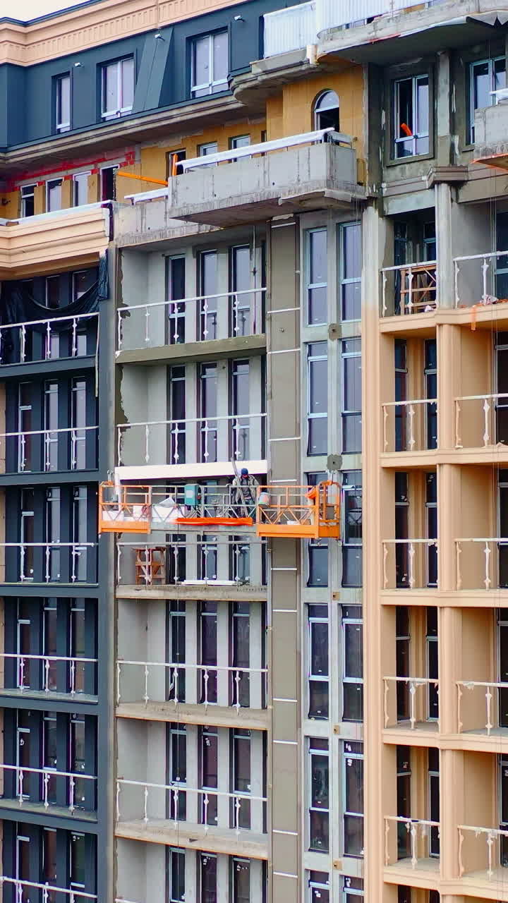 Luxury modern apartment buildings. Aerial view of modern apartment building