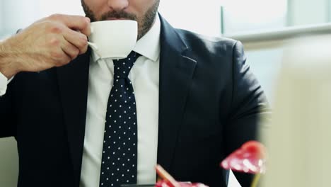 middle eastern business male using wireless tablet technology