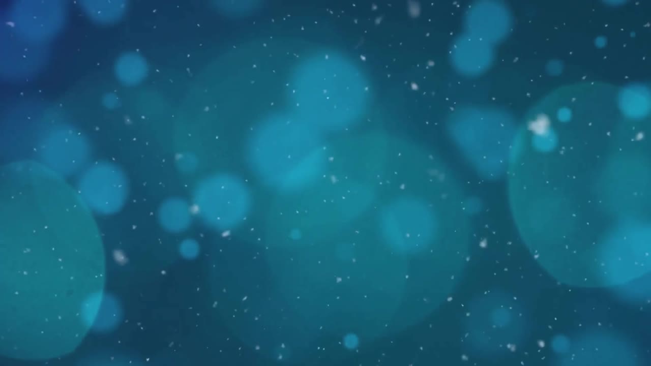 Animation af lysende lyspletter over blå baggrund