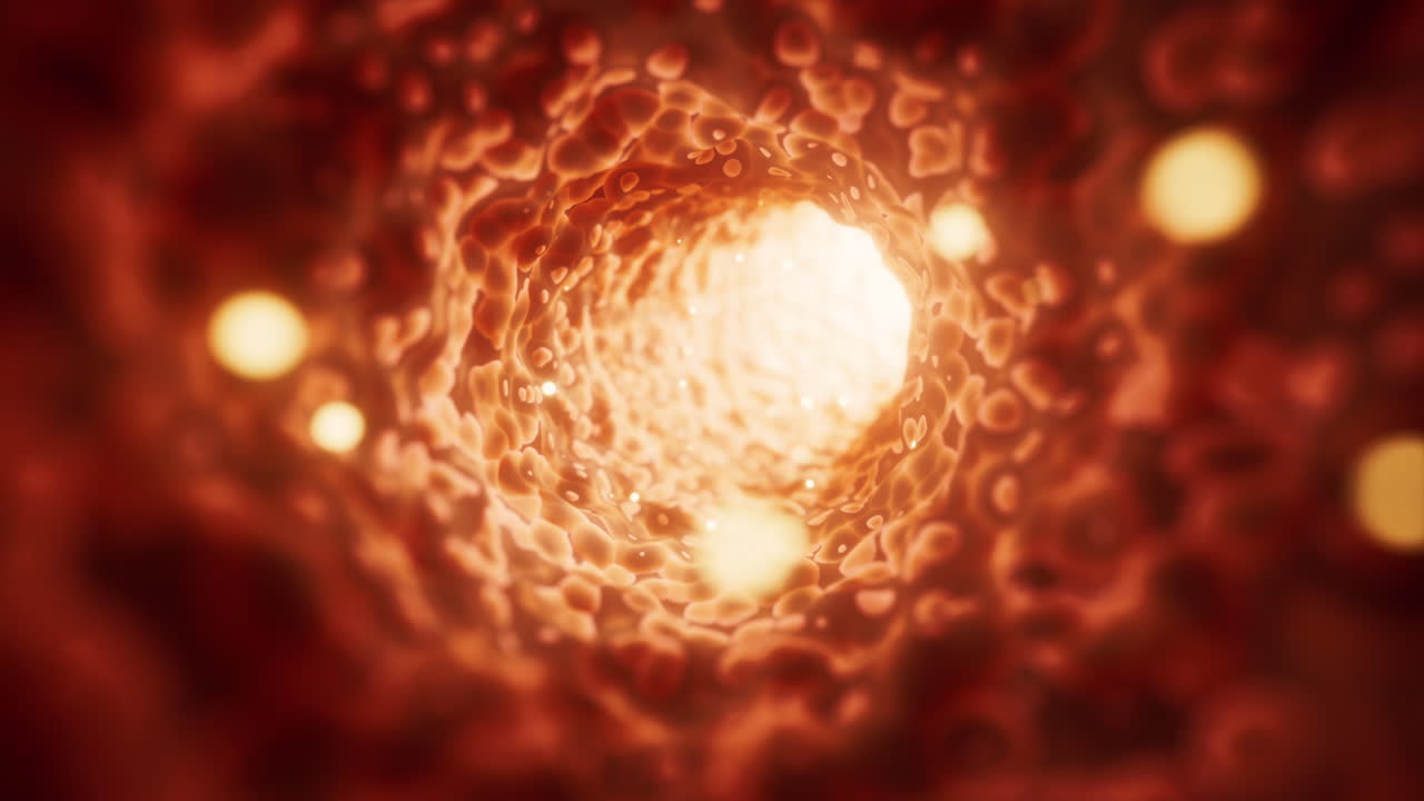 3d 렌더링으로 파동 세부 사항을 담은 환상적인 유기 터널