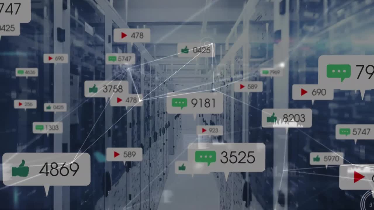 서버를 통해 연결 네트워크와 아이콘의 애니메이션