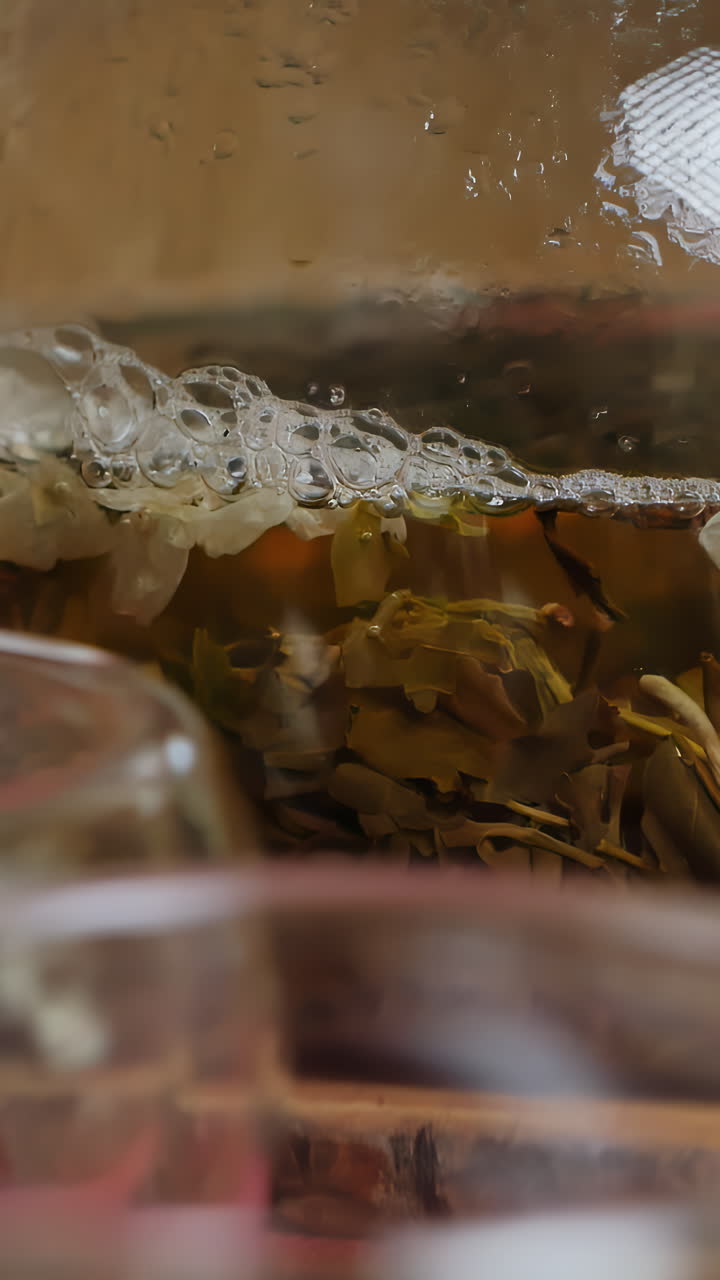 Steeping Green Tea with Flowers