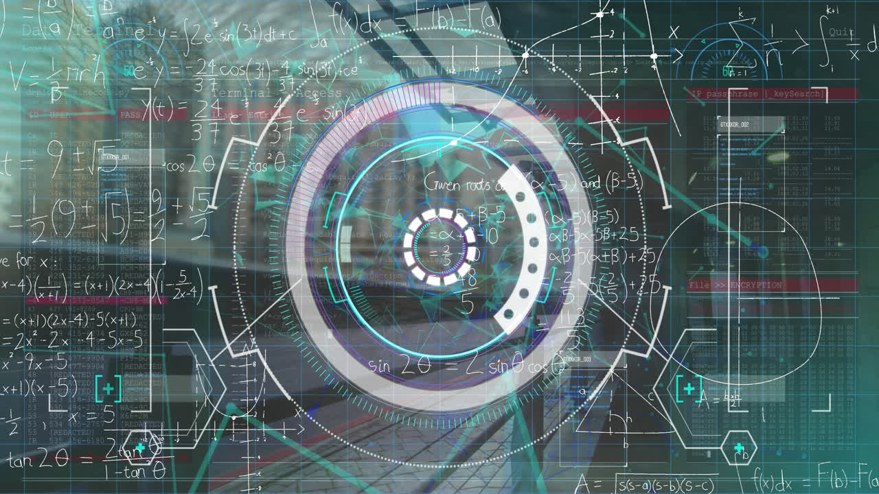 animación del procesamiento de datos sobre el paisaje urbano