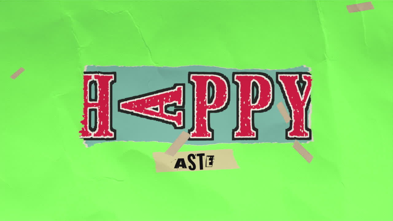 활기찬 색상으로 생생한 부활절을 축하하는 축제 종이 절단 포스터