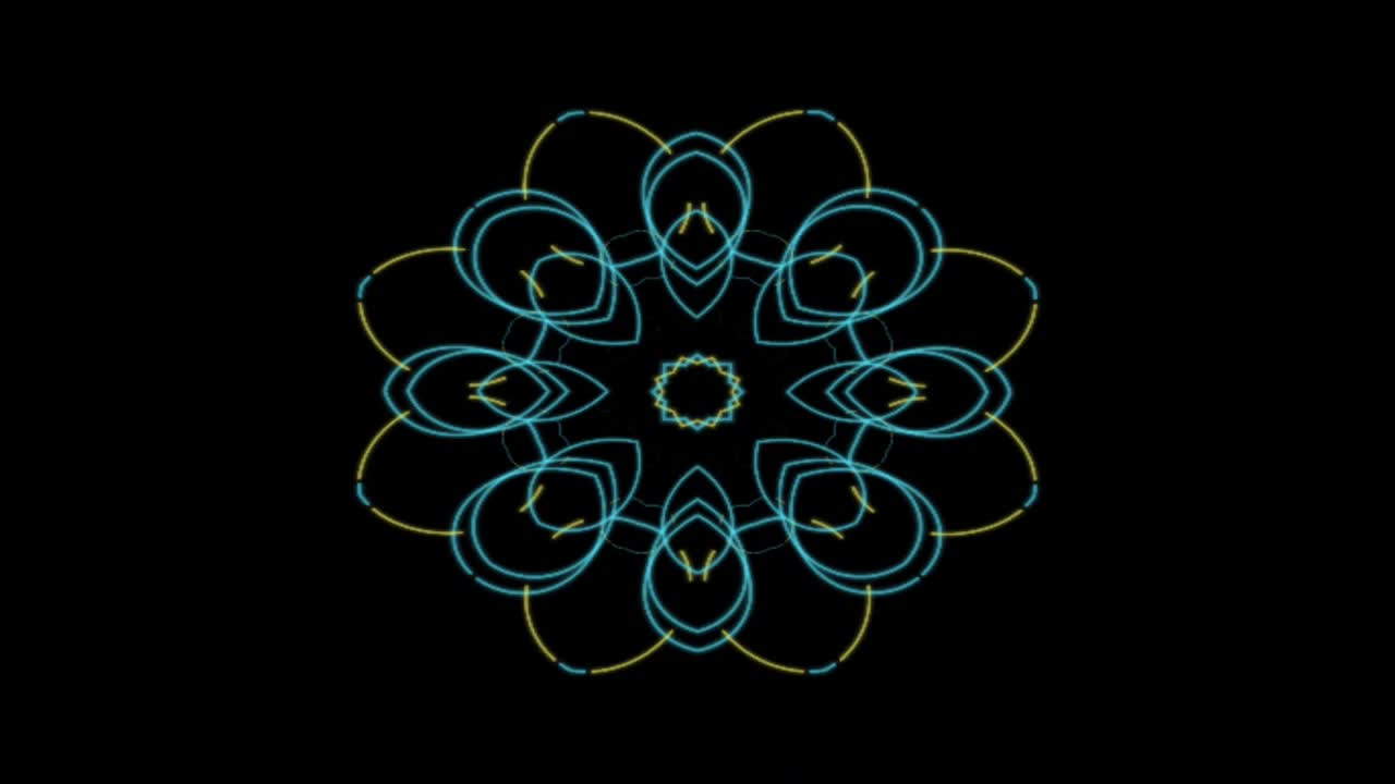 colorido kaleidoscopio patrón de línea gráfica fondo de movimiento.