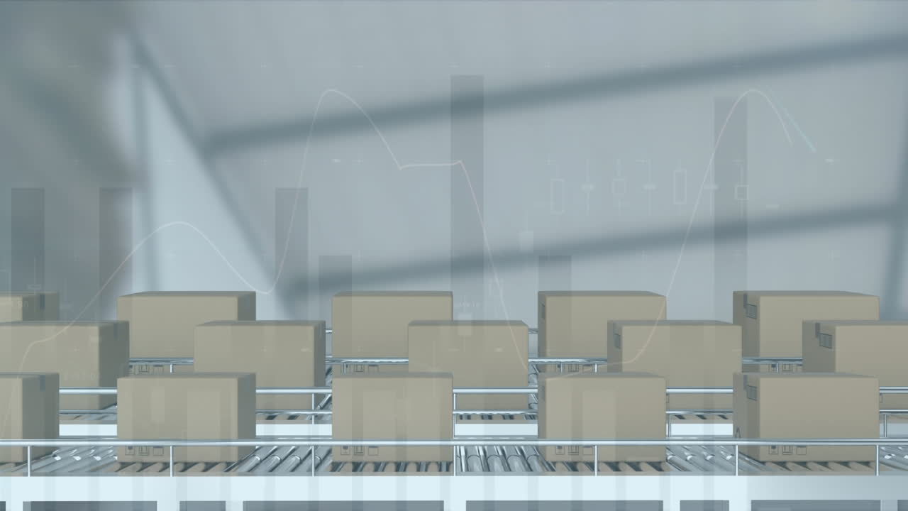 창고에 대한 컨베이어 벨트에 있는 여러 배달 상자에 대한 통계 데이터 처리