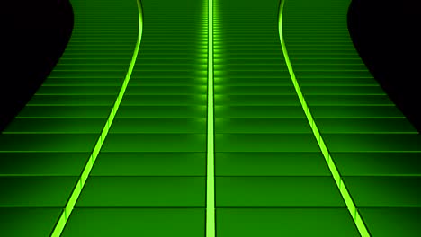 abstract glowing green steps