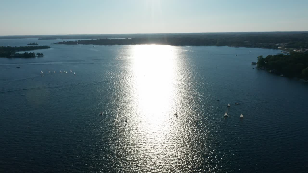 vista aérea de barcos en el lago minnetonka minnesota