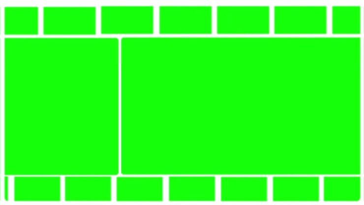 Montage of green screens