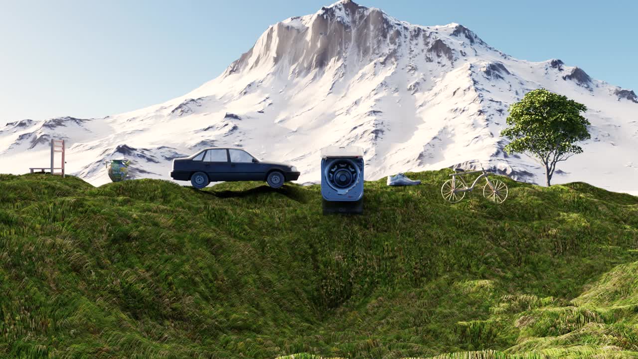 animación 3d de cosas en el metaverso.