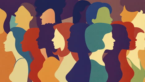 unity and diversity: abstract silhouettes of women