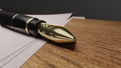 3d animation of a fountain pen with ink inside