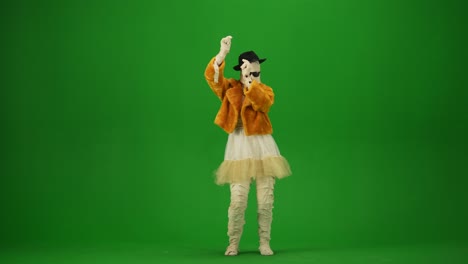 green screen isolated chroma key video capturing a mummy dancing and singing actively into the - green screen isolated chroma key video capturing a mummy dancing and singing actively into the microphone. haloween holidays. mock up, workspace for your promotion clip or advertisement