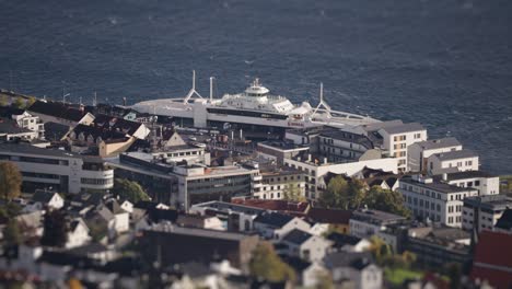 a big ferry docked at the molde port