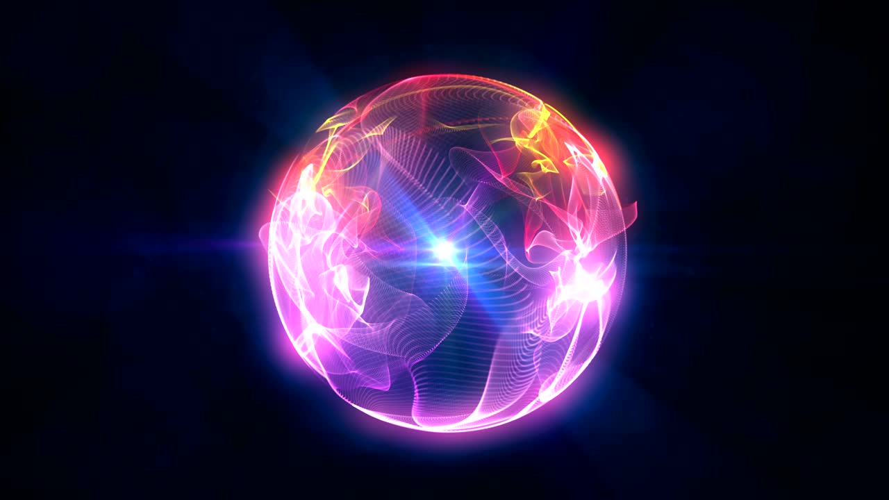 sphere 3d flame ball 4k