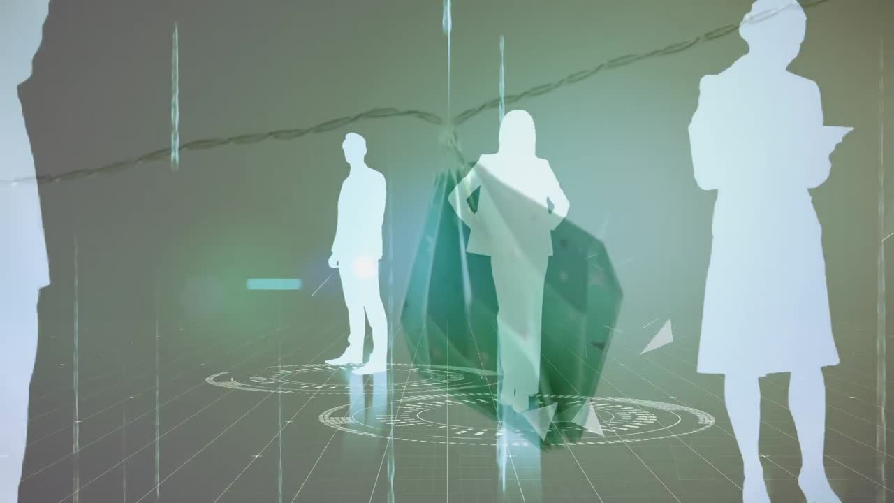 기술로 둘러싸인 작은 초록색 램프