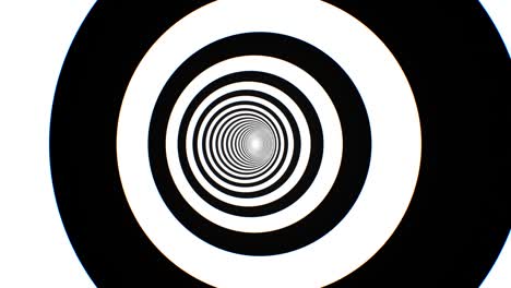 hypnotic black white optical illusion circle ring psychedelic tunnel - 4k seamless vj loop motion background animation