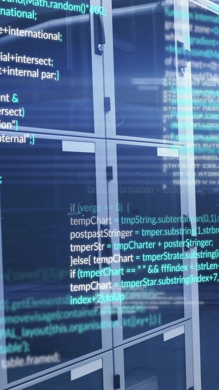 Animation of data processing against computer server room