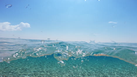 hand swimming in the ocean