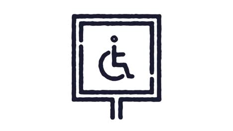 disabled sign icon animation footage & alpha channel